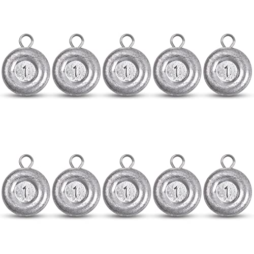 Disc Sinkers Fishing Weights, Coin Sinkers Weights Saltwater Surf Fishing Weights Catfishing Gear Tackle 8oz 6oz 5oz 4oz 3oz 2oz 1oz - style: 1oz-10pack