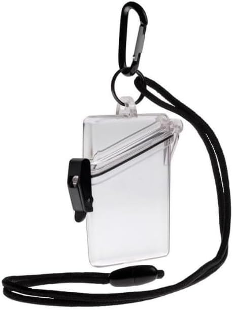 Waterproof Badge Holder, Clear Safe Waterproof Card Holder with Lanyard for Cards, Coin and Money Heavy Duty Durable Locker Dry Box