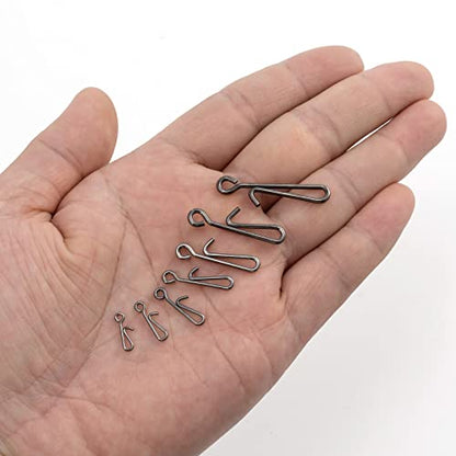 Dr.Fish 50 Pack Fishing Clips Quick Change Speed Clips Crankbait Snaps Stainless Steel Line Lure Hook Connector Freshwater - size: #1-22LB-0.55"