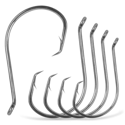 Circle Hooks Saltwater Catfish Fishing Hooks,50/100pcs Octopus Offset Sport Circle Fish Hooks for Catfish Rigs Bass Fishing Saltwater Freshwater Hook Size:8#-10/0 - size: 50pcs_6/0