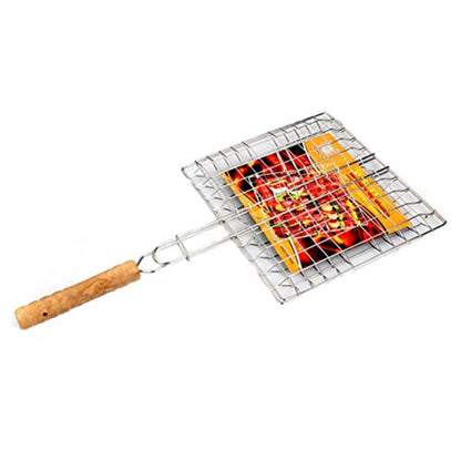 Portable BBQ Grill Basket Long Handle Stainless Steel 1Pcs | Stainless Steel Material, Outdoor Use, Barbeque Grilling, Baskets Grilling, Fish Vegetables, Steak Shrimp