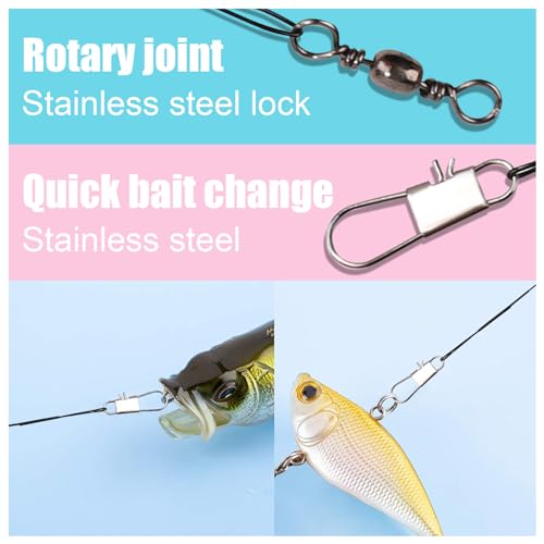 30pcs Fishing Leaders, Stainless Steel Leader Wire with Swivel Buckle Fishing Leaders Line Connecting Fishing Tackle Lure or Hook, for Saltwater and Freshwater (Black) - size: 11.22 inch