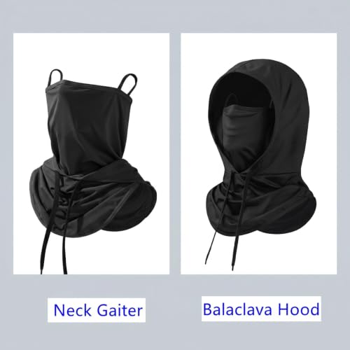 Cooling Balaclava Sun UV Protection Hood Breathable Full Head Mask Face Cover for Men Women Cycling Motorcycle Fishing - color: Black