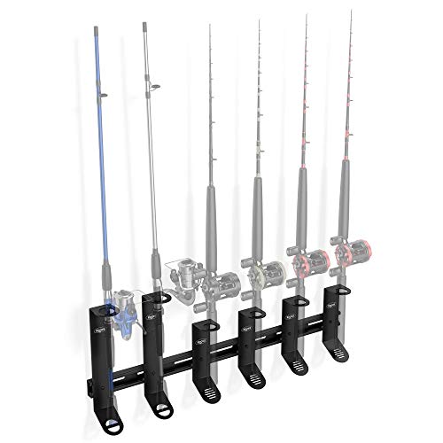 Koova Wall Mount Fishing Rod Holders & Reel Storage | Sturdy Fishing Pole Holders | Steel Rack Fishing Organizers and Storage - size: Mixed Combination
