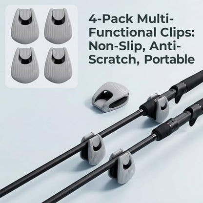 EVKILKJS Fishing Rod Waist Belt, Universal Compatible with Lightweight Rods, One-Second Locking Quick Installation, Soft EVA Fixation to Prevent Scratches, Portable rable Multifunctional Holder