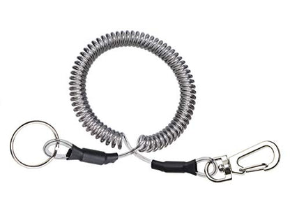 Mini Skater Fishing Coil Lanyard Fishing Tool Retractable Plastic Safe Rope Wire for Securing Pliers, Kayak, Surfing, Boating and Wading,1Pcs (Spiral Length:6 inch)