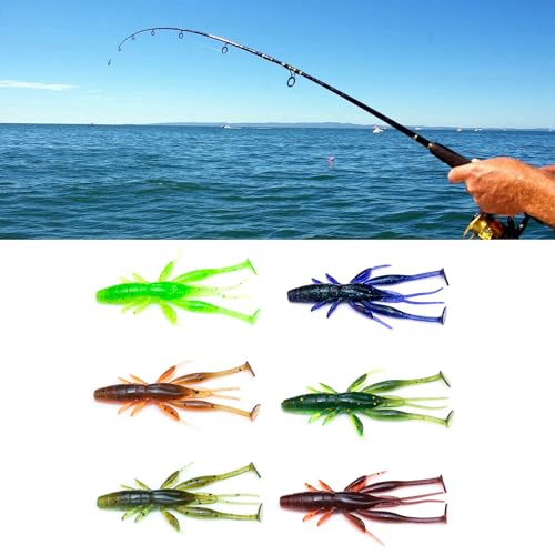 8 PCS Soft Crawfish Lures Fishing Craw Baits Artificial Lures Baits Swimbait for Carp Bass Crawfish Lure Artificial Swimbait Outdoor - color: light green 6
