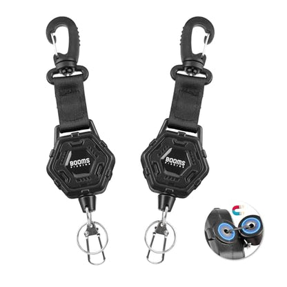 Booms Fishing RG5 Retractable Keychain with Belt Clip, 2-Pack Fishing Zinger Retractor, Heavy Duty Badge Holder, 2 Options - style: Magnetic Style