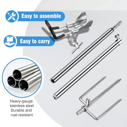 2 Pack Fishing Rod Holder for Bank Fishing, 360 Rotation Multifunctional Stainless Steel Fishing Rod Holder for Ground，Suitable for Shore Fishing scenarios