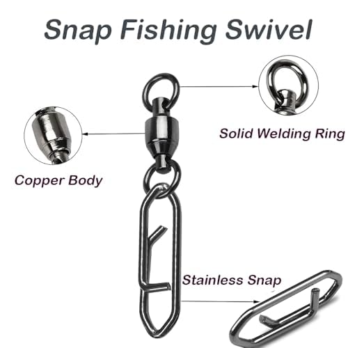Snap Fishing Swivels Ball Bearing Swivel High Strength Fishing Swivels Saltwater Stainless Barrel Swivel for Freshwater - size: Size 2+M (55lb) 25 PCS