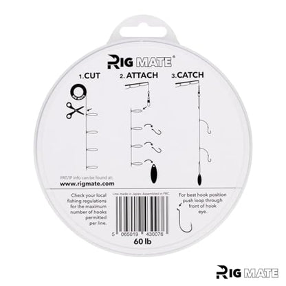 60 lb Pre-Tied Dropper Loop Rigs. Fishing Line Spool. Loops 18 Inches Apart with 5.5 Inch Loop Size. Perfect for Saltwater & Freshwater Fishing. Perfect for Snapper & Other Bottom Feeding Fish.
