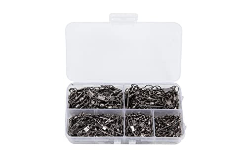 GREATFISHING 200PCS High Strength Heavy Stainless Steel Split Ring Lure Connector Swivels Snap with Fishing Pliers 30lb to 120lb Test - color: 200pc Barrel Swivel