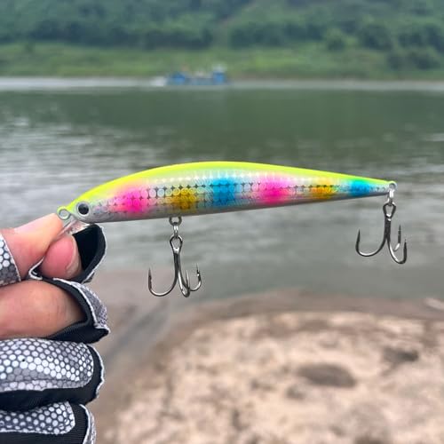 Minnow Fishing Lures crankbaits Set,Hard baits with Vibrant Colors for Trout, bass, Perch - Ideal for Stream and Lake Fishing， 5 Pieces