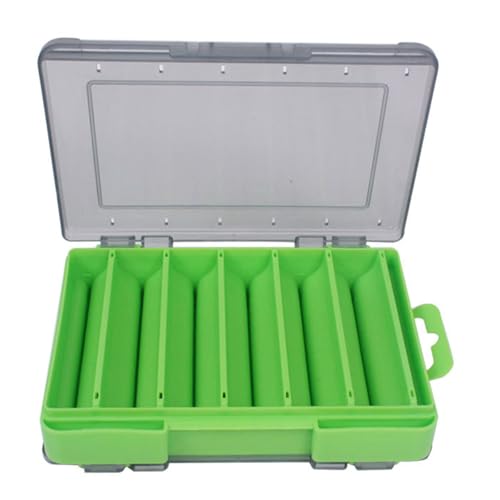 Waterproof Transparent Storage Box for Fishing Lures with Double-Sided Organiser Tool and Fishing Box - color: Green