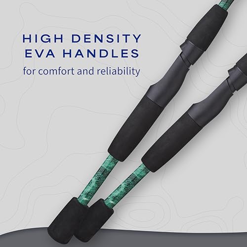 Shakespeare Reverb Spinning Reel and Fishing Rod Combo Durable Tubular Glass Rod Blank Construction, EVA Handle - color: Mossy Oak Kit