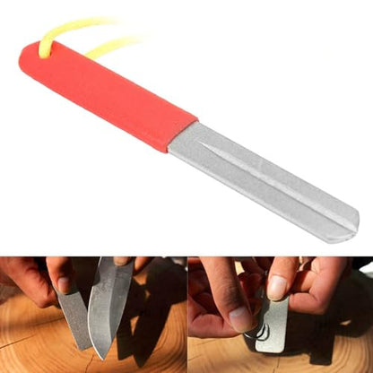 Hook Sharpener Hook File Tool, Fishhook Sharpening Whetstone, 400/800 Grits, Double Sided, with Anti Lost Rope, for Fishing
