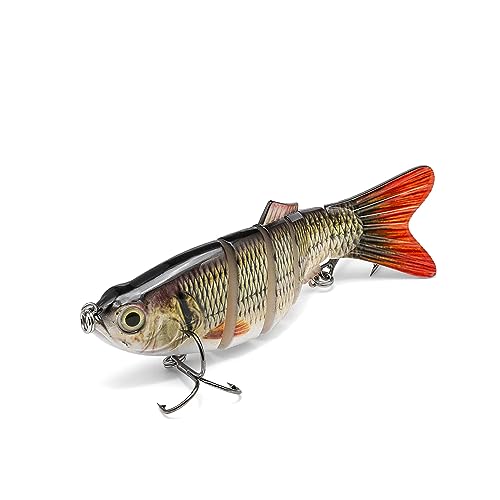 Large Multi Jointed Fishing Lures Bait,Big Giant Fishing Bass Lures,Crankbaits Swimbaits with Treble Hook - color: A1-7.87",4oz