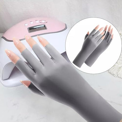 Utaly Women Sunblock Fingerless Gloves Non-Slip UV Protection Driving Riding Summer Outdoor Gloves for Women Girls - color: Grey