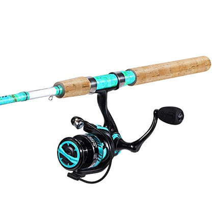 Sougayilang Fishing Rod and Reel Combo, 2-Piece 5-Foot 6-Inch Graphite & Fiberglass Rod, Durable and Strong, Quickset Anti-Reverse Fishing Reel (1Pack/2Pack) - color: Spinning Combo - 1 PACK