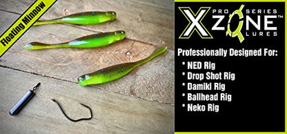 X Zone Lures Hot Shot Minnow Lures for Bass and Walleye, Infused with X Zone Scent Formula, 3.25" (8 Pack) - color: Smallie Magic
