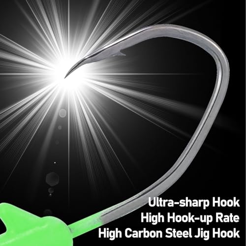 Dr.Fish 30 Pack Crappie Jig Kit 6 Colors Freshwater Fishing Jig Head Crappie Bass Trout Panfish Bluegill Hook Lure Sickle Hook 1/8oz 1/16oz 1/32oz - size: 1/32oz-30 Pack
