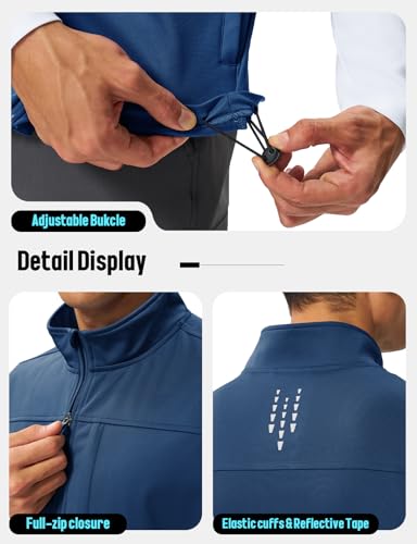 TBMPOY Men's Lightweight Softshell Vests Windproof Sleeveless Jackets Golf Outdoor Outerwear Summer Hiking Travel Cycling - color: Blue, size: X-Large