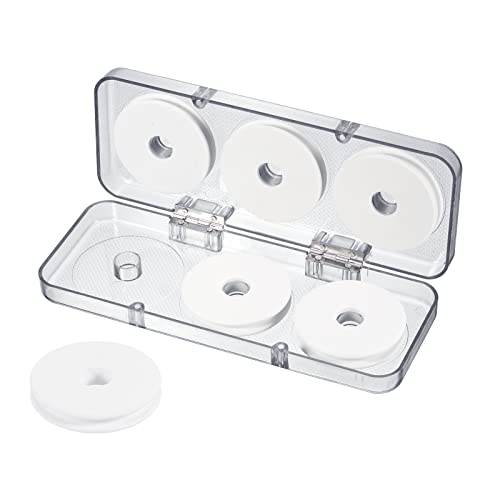 PATIKIL 2.64 Inch Fishing Line Spool, 1 Set/6 Pack EVA Foam Fishing Winding Board Plates Fly Fishing Gear Organizer with Case for Fishing Line Storage, White