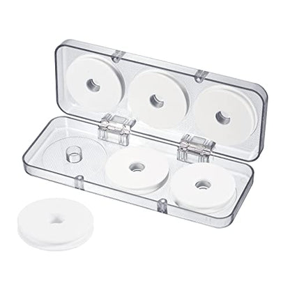 PATIKIL 2.64 Inch Fishing Line Spool, 1 Set/6 Pack EVA Foam Fishing Winding Board Plates Fly Fishing Gear Organizer with Case for Fishing Line Storage, White