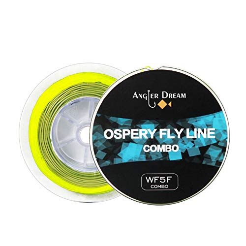 100FT WF3F WF5F WF8 Fly Fishing Line Combo Weight Forward Fly Line with Braided Backing Tapered Leader Preload Fly Line with Welded Loop - color: Moss Green, size: WF 5F Fly Line Combo
