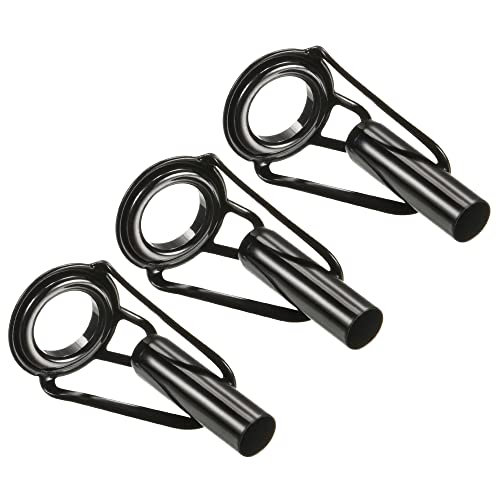 PATIKIL Tube Dia Fishing Rod Tips Repair Kit, Stainless Steel Black Guide Ring for Fishing - size: 4.2mm