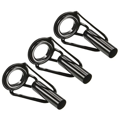 PATIKIL Tube Dia Fishing Rod Tips Repair Kit, Stainless Steel Black Guide Ring for Fishing - size: 4.2mm