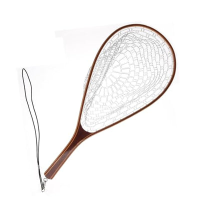 EUPHENG Fly Net Trout Net Landing Net Float Fishing Net Soft Rubber Clear Ghost Net Catch & Release Net Magnetic Net Release - color: HWRN05-Round Head Clear Rubberized Net