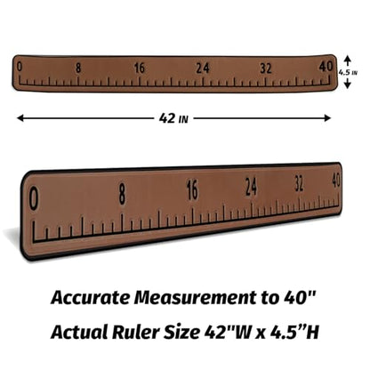 Fish Ruler for Boat 40in Foam Fishing Measuring Tool with 3M Self-Adhesive Backing for Boats Sailboats Yachts Kayaks - color: Dark Brown