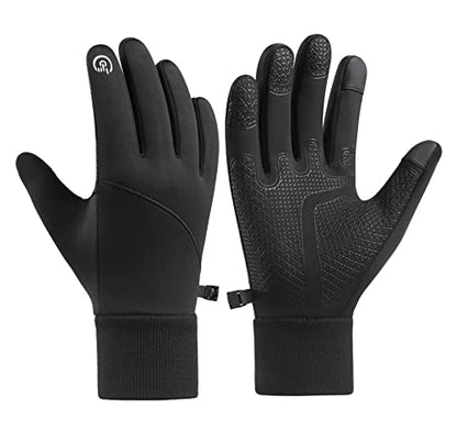 SUJAYU Winter Gloves Men & Women, Touch Screen Gloves Running Gloves Cycling Gloves Driving Gloves, Warm Gloves Waterproof Gloves - color: Black, size: X-Large
