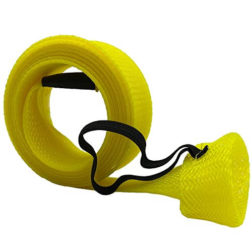 Fishing Rod Sock Mesh Sleeve Rod Cover Braided Mesh Rod Protector Pole Gloves Fishing Tools for Fly, Casting, Sea Fishing Rod - color: Yellow Color Set (10pc)