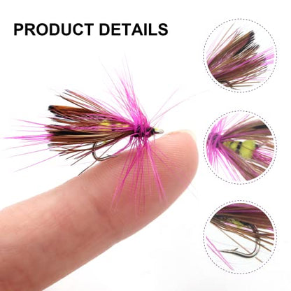 Fly Fishing Poppers Fly Fishing Dry Flies Topwater Fishing Lures Bass Popper Flies Bugs Lures Panfish Bait Fly Trout Bobber Flies Kit for Bass Trout Panfish Bluegill Salmon - color: B: 12pcs Fly Fishing Flies Kit