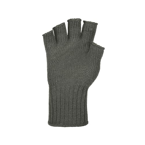 M MCGUIRE GEAR GI Wool Fingerless Gloves, Half Finger Outdoor Tactical Glove Insert - Ski Glove Insert Made in USA - color: Foliage Green
