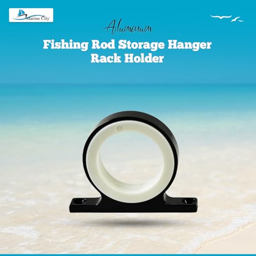 MARINE CITY Fishing Rod Storage Hanger Rack Holder, Aluminum, Strong & Durable Ideal for Boats, Vans, Cars, Marines, Hardware Accessories (Black) - color: 1 Rod (Aluminum, Black)