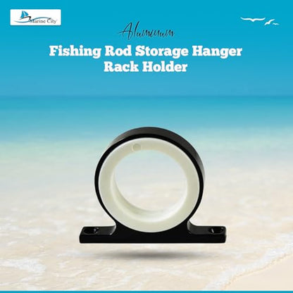 MARINE CITY Fishing Rod Storage Hanger Rack Holder, Aluminum, Strong & Durable Ideal for Boats, Vans, Cars, Marines, Hardware Accessories (Black) - color: 1 Rod (Aluminum, Black)