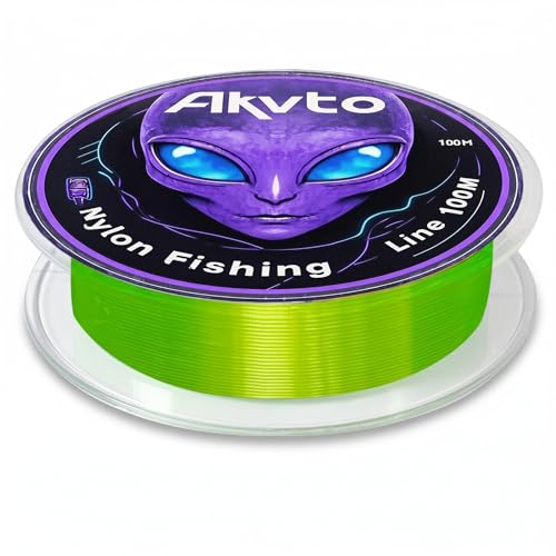 Monofilament Fishing Line, 16LB/50LB Catfish Line, Nylon Material Fish Wire - 100M/109Yards Tested for Freshwater and Saltwater Fishing - color: Fluorescent green, size: 0.50MM/39.0LB