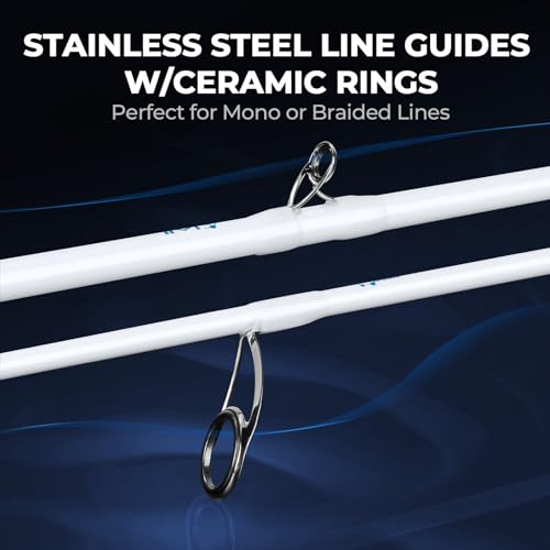 KastKing Centron Lite Fishing Rod and Reel Combo, IM6 Graphite 2Pc Blanks, Stainless Steel Guides with Ceramic Rings, Contoured EVA Handles & Fighting Butt, Split or Full Rear Handle Design, 13 Models - style: Cast-6'0" Medium- Right Handed-2pcs