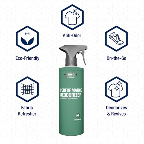 HEX Performance Deodorizing Spray, Unscented, 44oz (Pack of 2) - Awesome for Shoes, Gear, Activewear & Fabrics, Yoga Mats & Gym Equipment, Carpet, Pets, Odor Eliminator & Fabric Refresher Spray - size: 22 Fl Oz (Pack of 2)