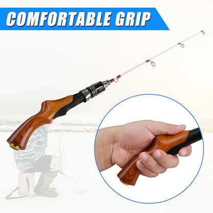 Ice Fishing Rod Lightweight Ice Fishing Gear Portable Spinning Rod 23" Ice Fishing Pole Winter for Trout Walleye Perch Panfish Crappie - style: Ice Fishing Rod