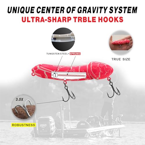 Funny Fishing Gifts for Men Women, Novelty Bass Topwater Lures, Father Christmas Birthday Gifts Stocking Stuffers - color: Pink