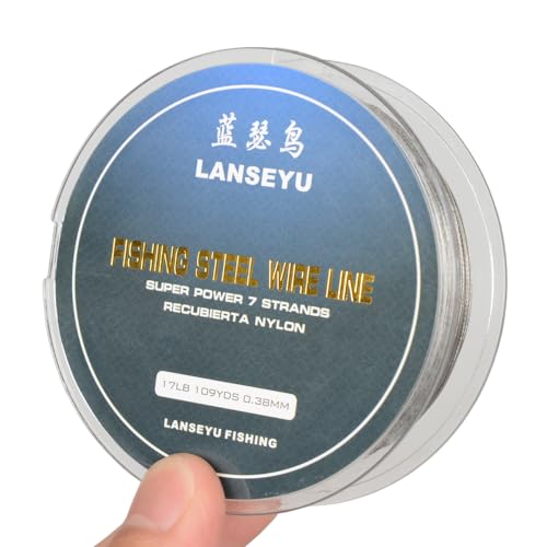 100 Metres 17 Pound 0.38mm Fishing Stee Wire Nylon Coated 1x7 Stainless Steel Leader Wire Super Soft Fishing Wire Lines