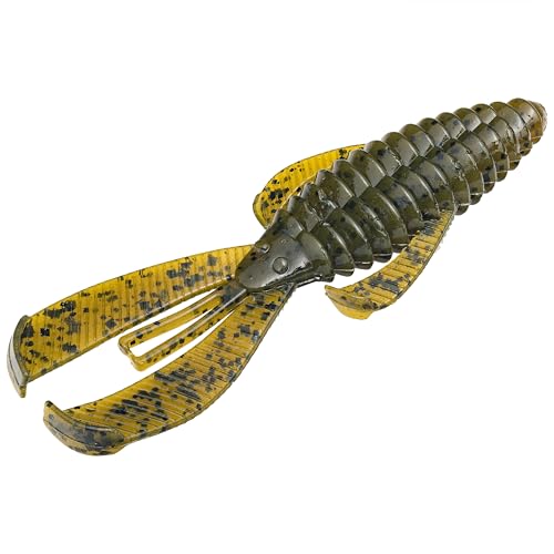 Strike King Rage Bug Fishing Lure, Soft Plastic Grub, Unique Design, Subtle Action - color: Green Pumpkin, size: 4"