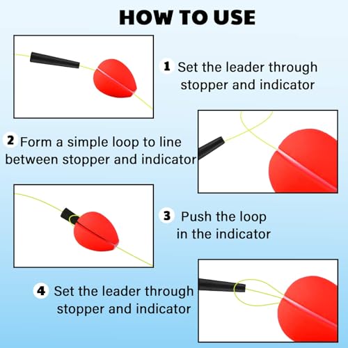 30 Pcs Trout Float Foam Teardrop Strike Fishing Bobbers Fishing Floats Fly Fishing Strike Indicators for Trout Offshore Saltwater Freshwater - color: Red