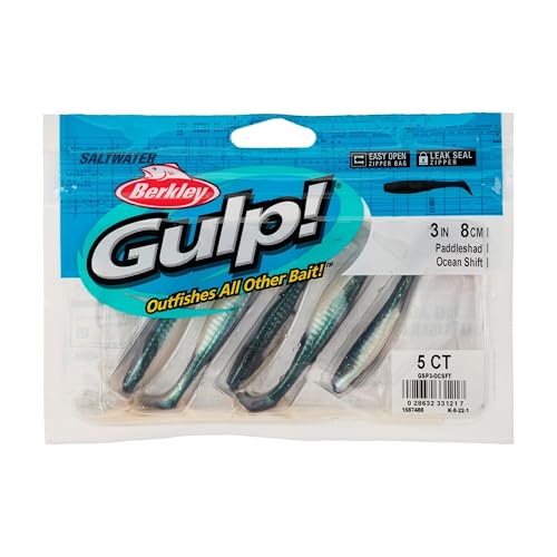 Berkley Gulp! Saltwater Paddleshad Fishing Soft Bait - color: Ocean Shift, size: 3"