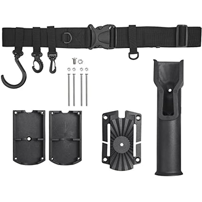 Fishing Rod Holder Kit, Adjustable Rack for Wader Belt, Backpack, Lifejack, Boat, Kayak Fishing - color: Wading Belt W/ Rail Clamp