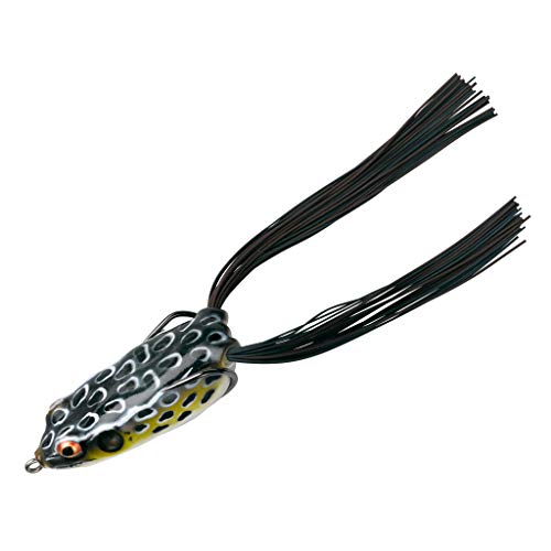 Booyah Pad Crasher Topwater Bass Fishing Hollow Body Frog Lure with Weedless Hooks - color: Cricket Frog